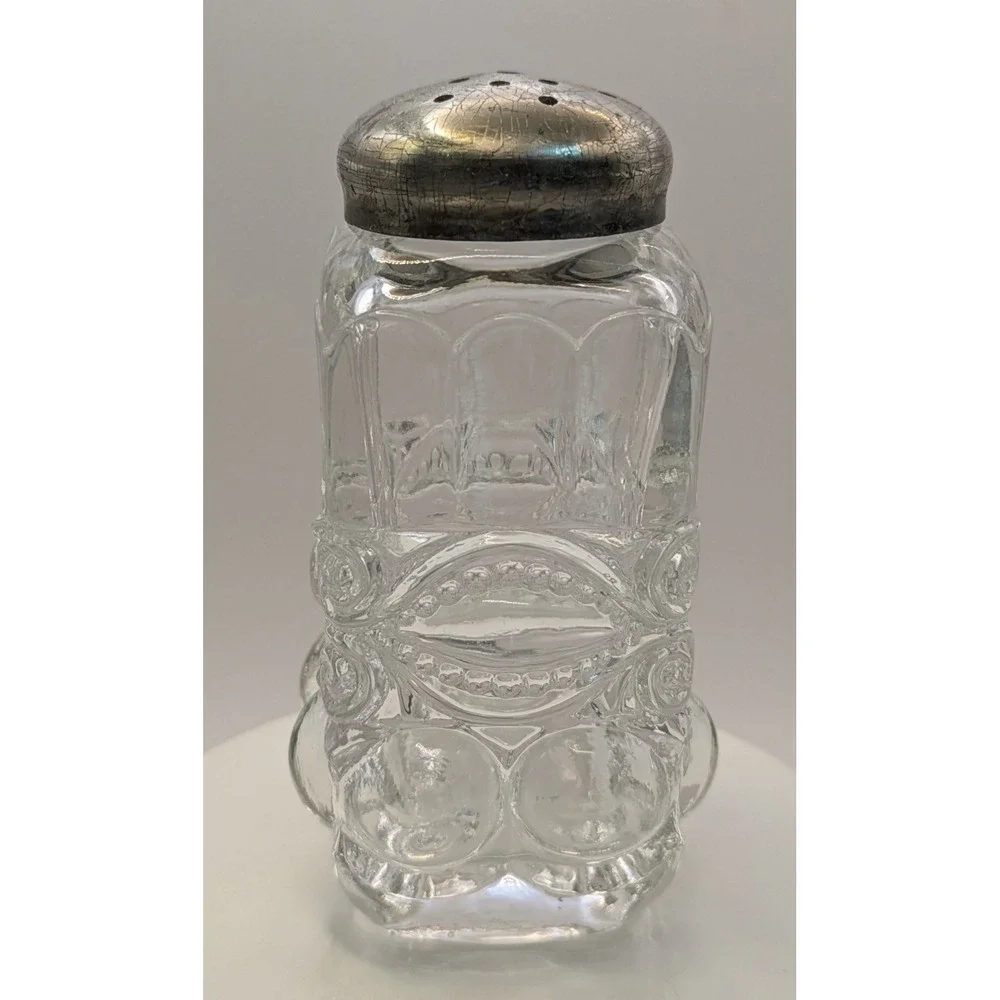 Mosser Glass Crystal‎ Opalescent Salt Pepper Shaker Eye Winker Pattern